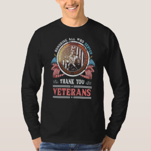 USA soldier Honoring All Who Served Thank You Vete T-Shirt
