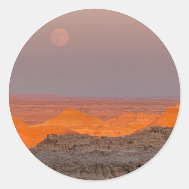 USA, South Dakota, Badlands National Park Classic Round Sticker (Front)