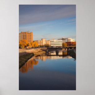 USA, South Dakota, Sioux Falls, City Skyline Poster