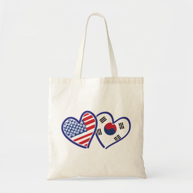 USA South Korea love hearts Tote Bag (Front)