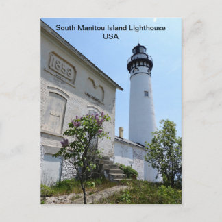 USA South Manitou Island Lighthouse Lake Michigan Postcard