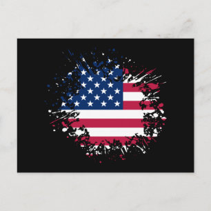 USA Souvenir Landmark, United States Flag Travel Postcard