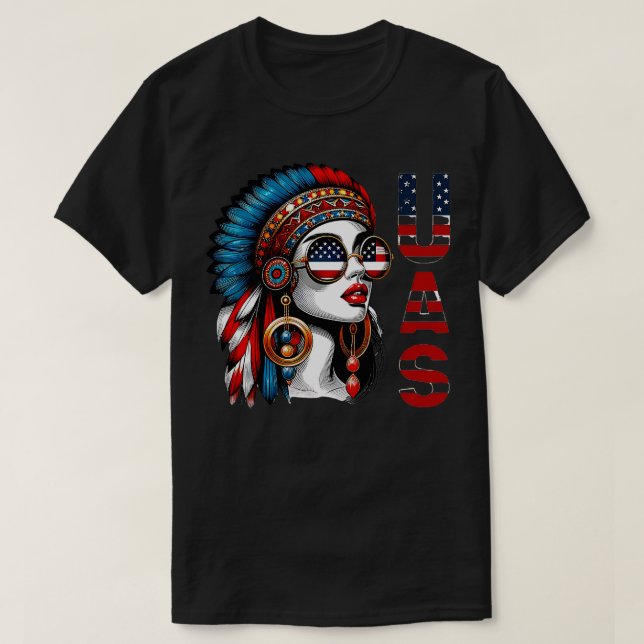 usa Souvenirs Woman Flag Roots america Girl 3 T-Shirt (Design Front)