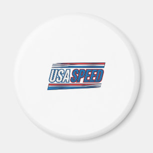 USA Speed Racing Patriotic Vintage Vector Design_1 Magnet