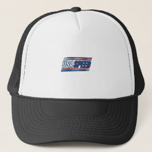 USA Speed Racing Patriotic Vintage Vector Design_1 Trucker Hat
