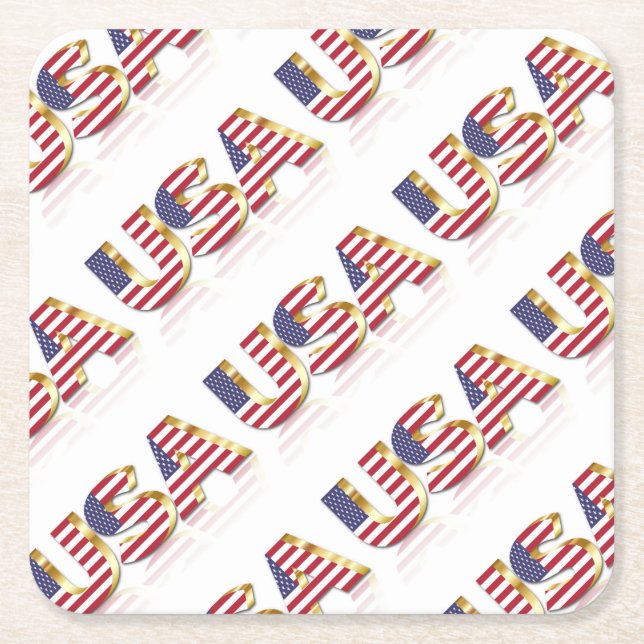 USA SQUARE PAPER COASTER (Front)