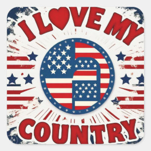 USA SQUARE STICKER