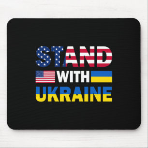 Usa Stand With Ukraine Pride Patriotic Flag Mouse Pad