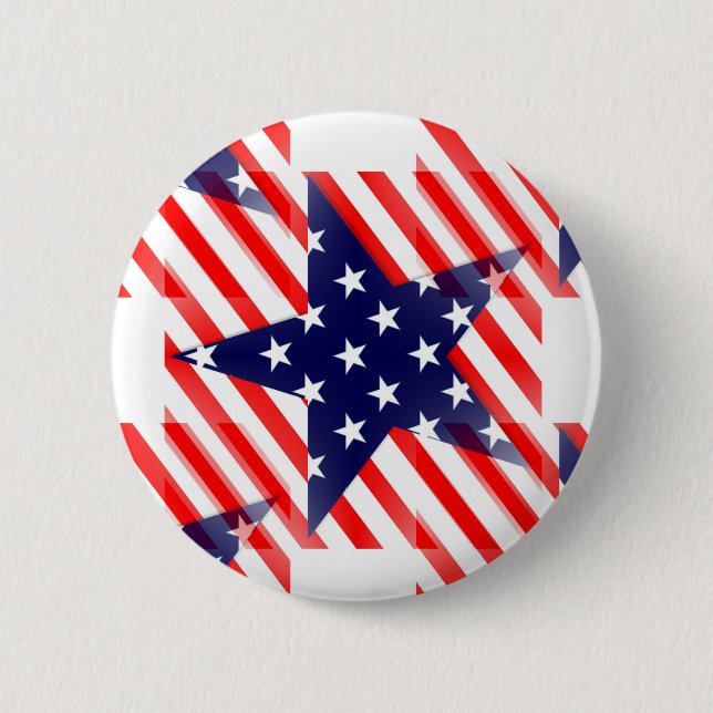 usa star 6 cm round badge (Front)