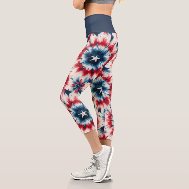 USA Star Capri Leggings (Left)