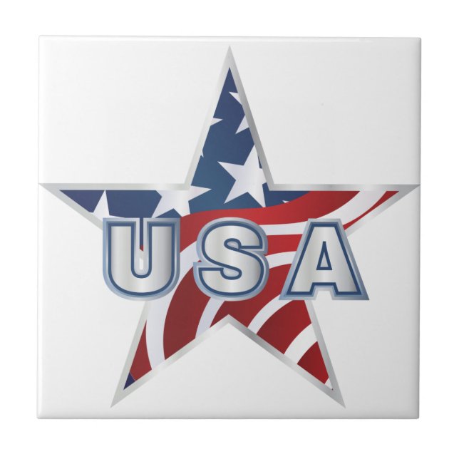 USA Star Ceramic Tile (Front)