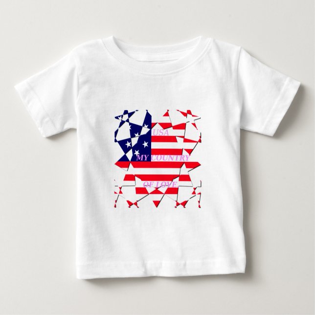 USA Star Spangled Love My Country of Love Baby T-Shirt (Front)