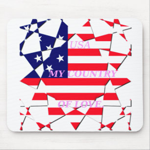 USA Star Spangled Love My Country of Love Mouse Pad