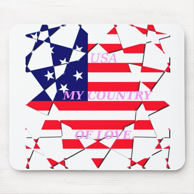 USA Star Spangled Love My Country of Love Mouse Pad (Front)