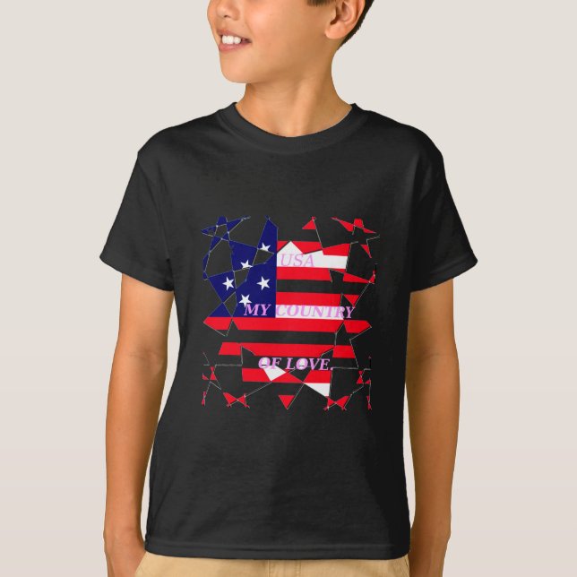 USA Star Spangled Love My Country of Love T-Shirt (Front)