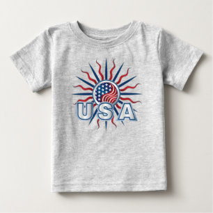 USA Starburst Yin Yang Baby T-Shirt