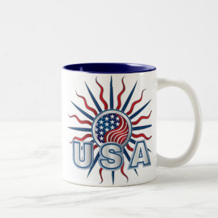 USA Starburst Yin Yang Two-Tone Coffee Mug