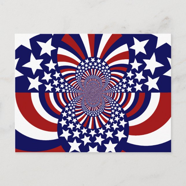 USA Stars and Stripes Patriotic Design Postcard (Front)