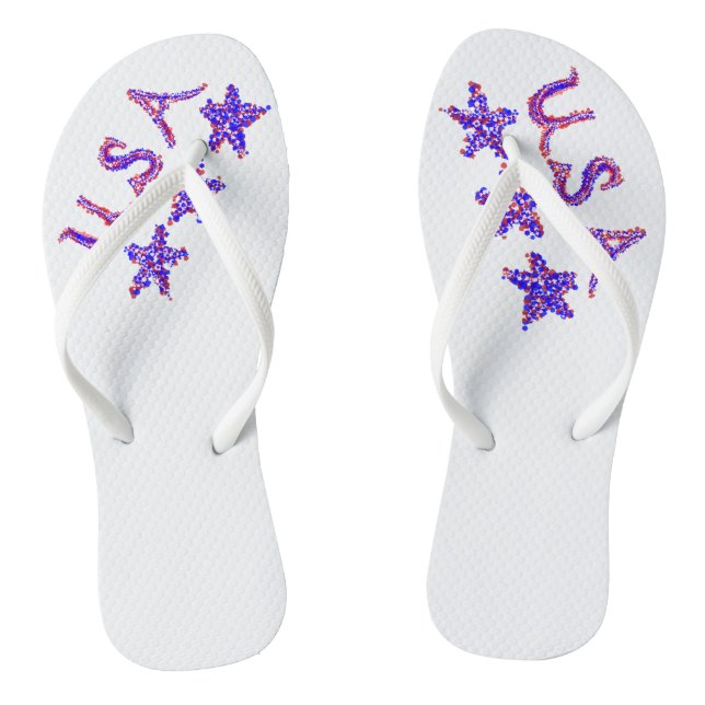 USA Stars Red White Blue Thongs (Footbed)