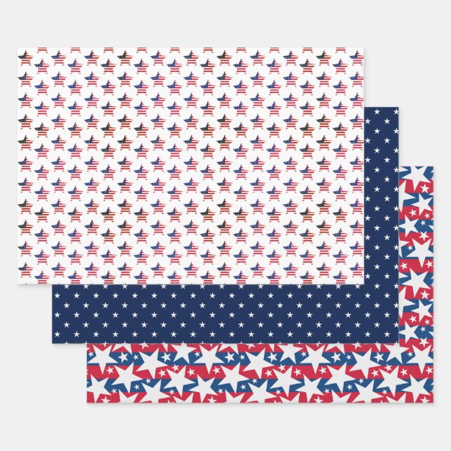 USA Stars Wrapping Paper Sheet (Set)