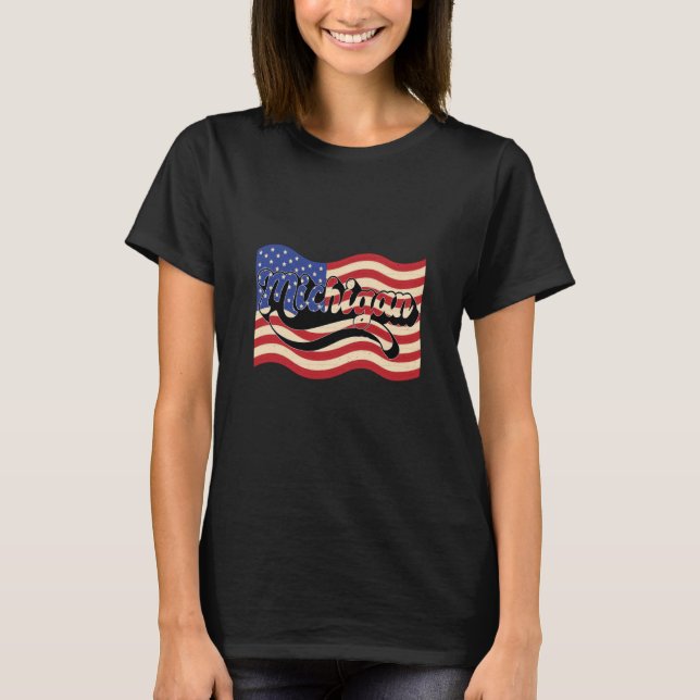 USA State America Michigan T-Shirt (Front)