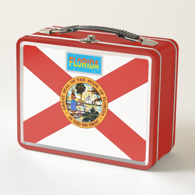 USA State Flag - Florida Metal Lunch Box (Front)