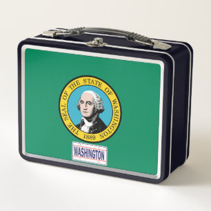 USA State Flag - Washington Metal Lunch Box