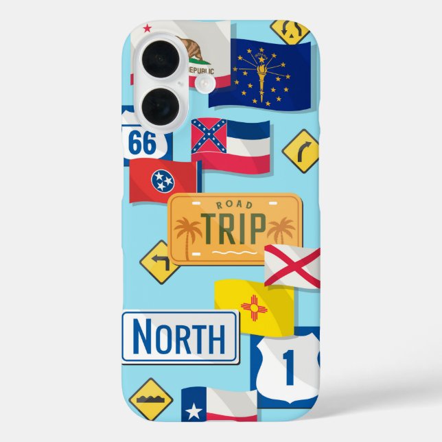 USA State Flags Road Trip Case-Mate iPhone Case (Back)