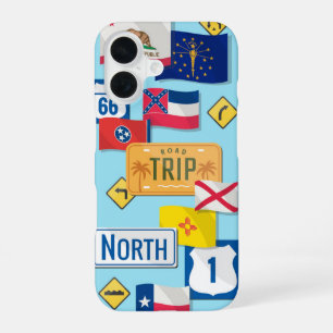 USA State Flags Road Trip iPhone 16 Case