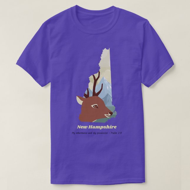 USA State of New Hampshire Psalm 28 My Inheritance T-Shirt (Design Front)