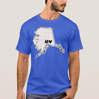 USA States Alaska pink plaid TShirt