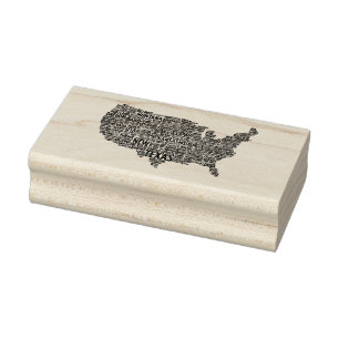 USA States and Cities Rubber Stamp