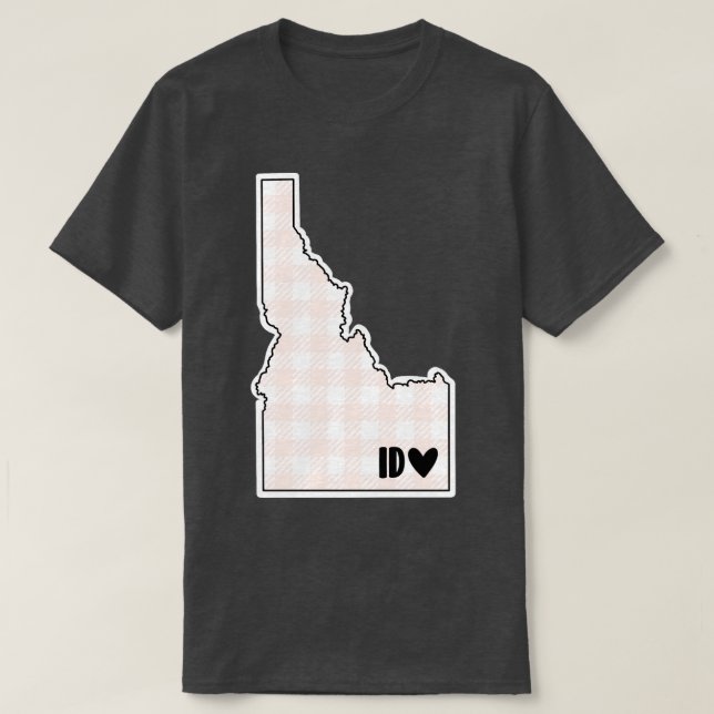 USA States Idaho pink plaid TShirt (Design Front)