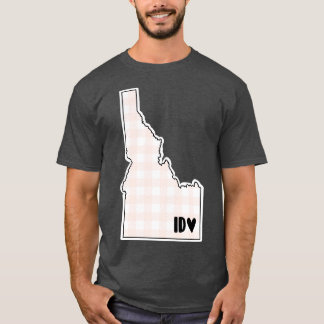 USA States Idaho pink plaid TShirt