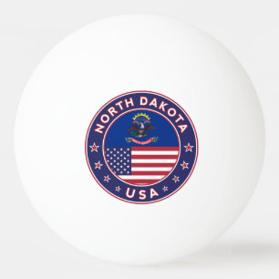USA_STATES - WITH_FLAG_North Dakota_circle_with_fl Ping Pong Ball