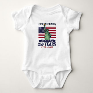 USA Statue of Liberty 250 Years 1776-2026 Baby Bodysuit