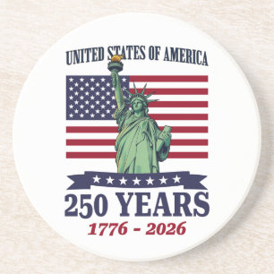 USA Statue of Liberty 250 Years 1776-2026 Coaster