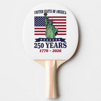 USA Statue of Liberty 250 Years 1776-2026 Ping Pong Paddle