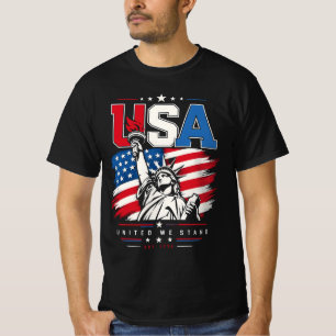USA Statue of Liberty Distressed Flag Patriotic De T-Shirt