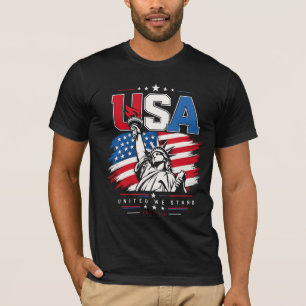 USA Statue of Liberty Distressed Flag Patriotic De T-Shirt