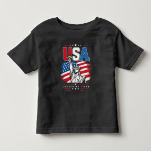 USA Statue of Liberty Distressed Flag Patriotic De Toddler T-Shirt