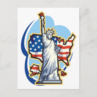 USA-Statue of Liberty in the Clouds Postcard