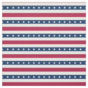 USA Stripes & Stars (small scale horizontal) Fabric