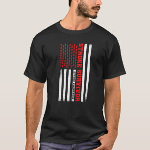 Usa Stroke Survivor Stroke Awareness American Flag T-Shirt