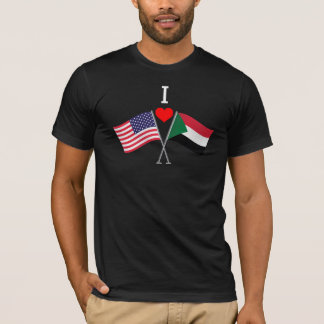 USA-Sudan Cross Flags Men’s short sleeve T-Shirt