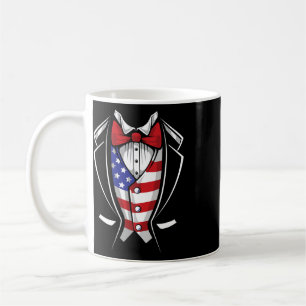 Usa Suit Tuxedo Patriotic 4th Of July Flag America Coffee Mug