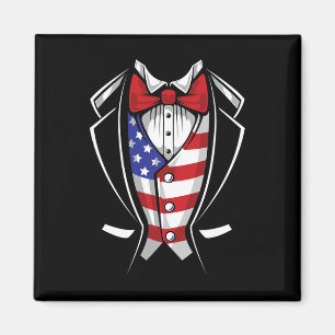 Usa Suit Tuxedo Patriotic 4th Of July Flag America Magnet