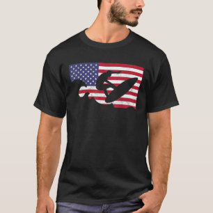USA Summer Sport Games Surfing 2021 American Flag T-Shirt