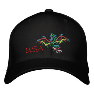 USA SUN  DRAGON EMBROIDERED HAT