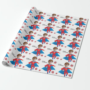 USA Superhero Boy Fab Birthday Tremendous Wrapping Paper
